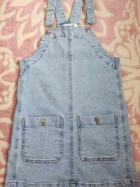 Celebrity Pink Light Blue Denim Overall Mini Dress